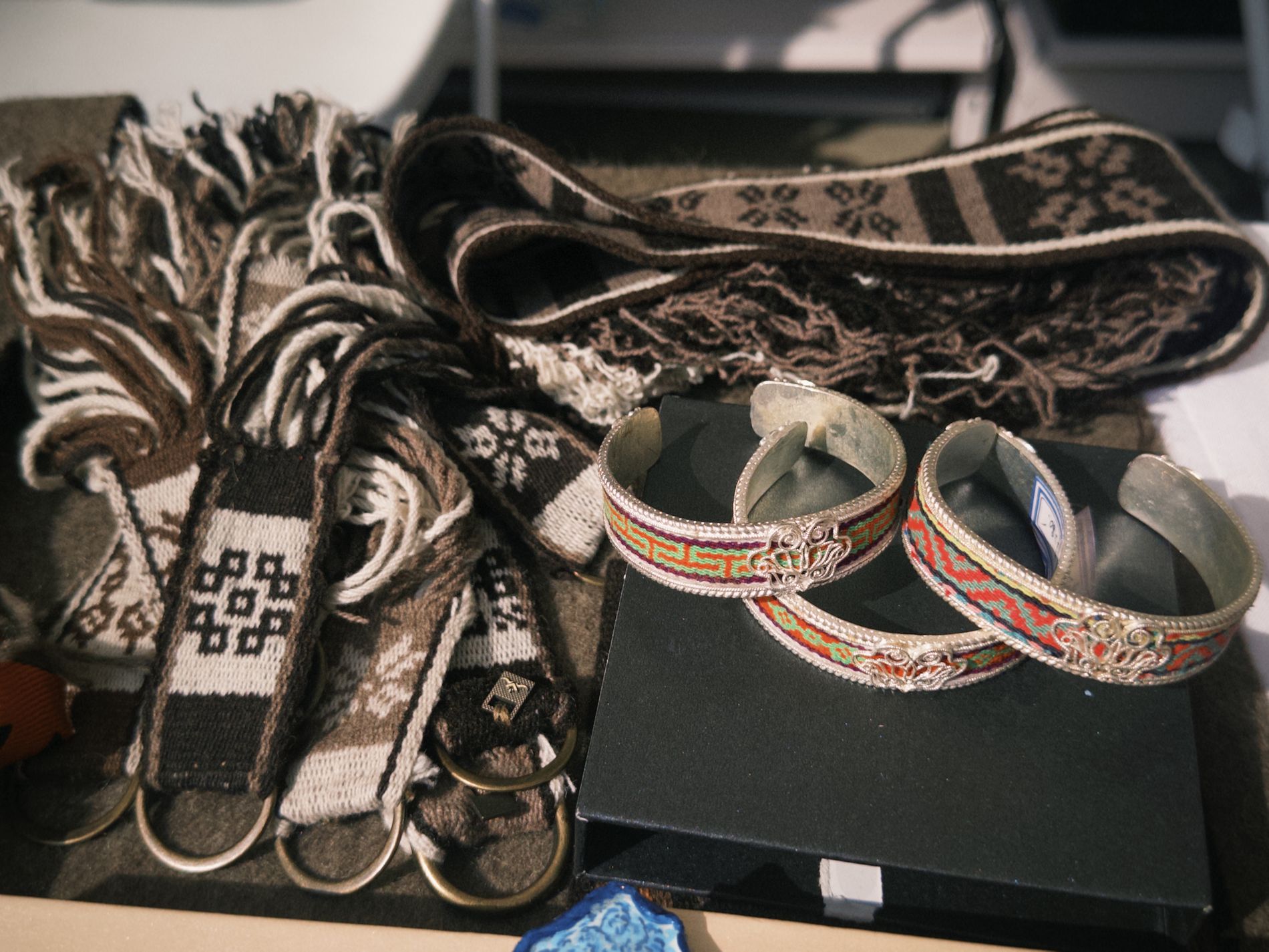 A close view of crafted objects
