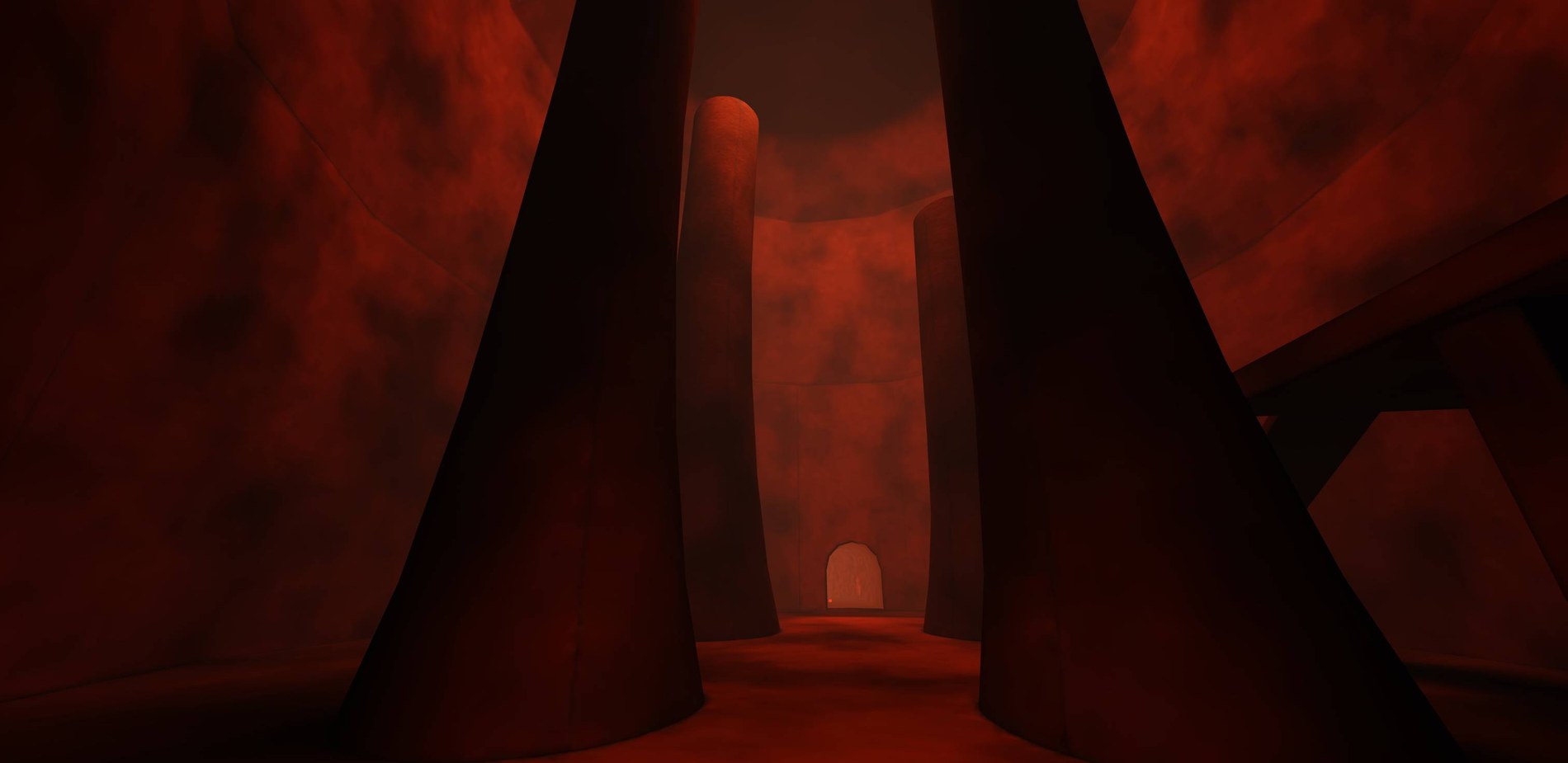 View through the vertical interior of a virtual kiln